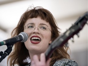 Megan Nash and Jenna Nash, not pictured, perform a Regina Folk Festival concert over the noon-hour on Friday, Aug. 9, 2019, in Victoria Park. The sisters are part of the lineup for the RFF's 50th anniversary festival.