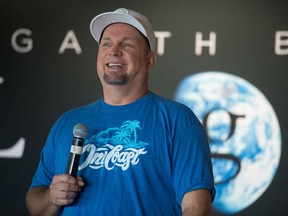 REGINA, SASK : August 9, 2019  -- Garth Brooks speaks with members of the media prior to his first of two shows at Mosaic Stadium. BRANDON HARDER/ Regina Leader-Post