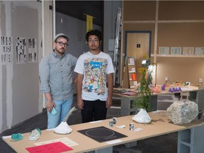 Nic Wilson, left, and Kenneth Jeffrey Kwan Kit Lau stand together at the Eleventh Avenue Expo.