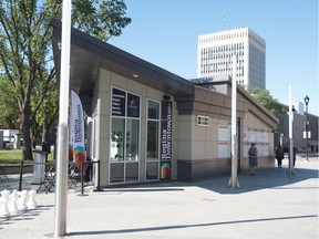 A view of the new Downtown Regina Visitor Service Pavilion on City Square Plaza.