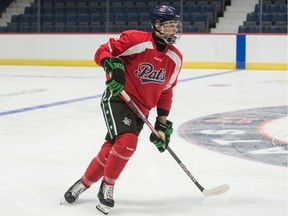 Colby Woogk participates in Regina Pats training camp at the Brandt Centre.