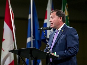 Education Minister Gord Wyant speaks to the Saskatoon Teachers' Association annual convention on Wednesday.