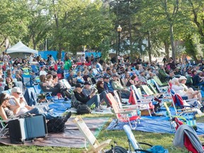 Fans watch as Sofia Viola performs on the main stage at the Regina Folk Festival held in Victoria Park on Aug. 10, 2019.