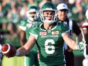 Rob Bagg, shown with the Saskatchewan Roughriders in 2016, has accepted the reality that his football days are behind him.