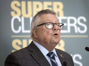 Ralph Goodale speaks at the funding announcement for Protein Industries Canada held in the Innovation Place The Terrace in Regina.
