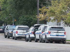 Police had a heavy  presence near the 900 block of Montague Street where officers placed at least one person in custody.