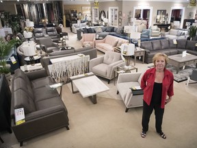 Verna Alford, president of Alford's Flooring & Furniture, inside the store on 4th Avenue in Regina. Alford's is closing down after 55 years in business, as Verna Alford is retiring.