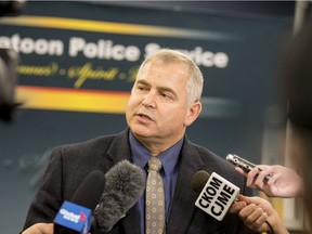 Saskatoon Police Service Superintendent Dave Haye addressed media in relation to a string of overdoses in Saskatoon, Sask. on Sept. 16, 2019.