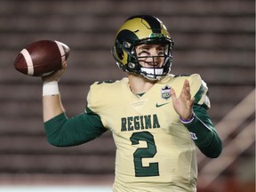 Seb Britton started at quarterback for the University of Regina Rams in Friday's 20-7 Canada West football loss to the host University of Calgary Dinos.