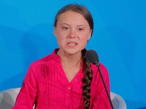 16-year-old Swedish climate activist Greta Thunberg speaks at the 2019 United Nations Climate Action Summit at U.N. headquarters in New York City, New York, U.S., Sept. 23, 2019.