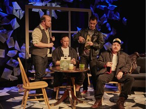 Owen McAusland, Andrew Love, Micah Schroeder and Greg Finney perform in Against The Grain Theatre's production of La Boheme, which tours across Canada in fall 2019.
