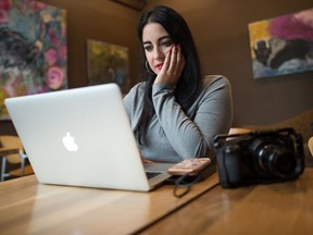 Filmmaker Sherona Laskey sits in a Regina coffee shop. Her new documentary, Knowledge Keepers: Sharing Stories From the Metis Community, screens Saturday in Indian Head, where she is from.