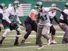 Saskatchewan Roughriders fullback Albert Awachie, 41, often makes contributions that are not reflected in the statistics.