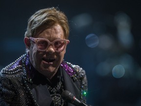 Elton John performs at SaskTel Centre in Saskatoon, SK on Tuesday, October 1, 2019.