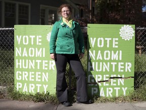 Saskatchewan Green Party Leader Naomi Hunter while running in the 2019 federal election for the federal Green Party in Regina.