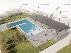 A screen shot from the City of Regina's wesbite shows the concept plan for the new Maple Leaf Pool.