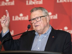 Ralph Goodlale addresses his supporters after losing his seat in Regina. TROY FLEECE / Regina Leader-Post