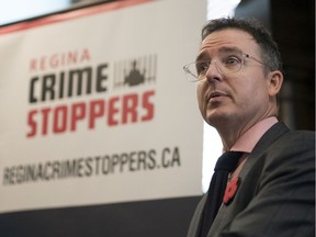 Regina Crime Stoppers Vice President Craig Perrault speaks about winning a "world best" international award for outstanding drug/property recovery in Regina from Crime Stoppers International, which represents 1,700 chapters in 32 countries.