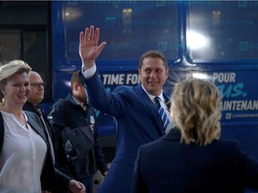 Conservative leader Andrew Scheer arrives to the French televised debate at TVA in Montreal Oct. 2. His lack of flamboyance makes him a difficult target.
