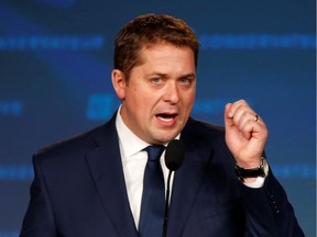 Conservative leader Andrew Scheer addresses supporters after he lost to Justin Trudeau in the federal election in Regina, Saskatchewan, Canada October 21, 2019.