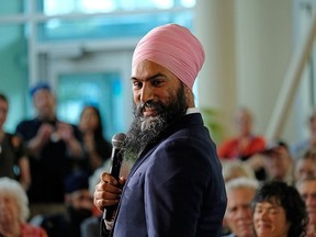New Democratic Party leader Jagmeet Singh speaks at a town hall meeting on healthcare held at a Community College campus during an election campaign stop in Halifax, Nova Scotia, Canada September 23, 2019.
