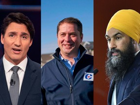 Justin Trudeau, Andrew Scheer and Jagmeet Singh.