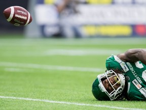 Despite a fine game by receiver Naaman Roosevelt, right, the Saskatchewan Roughriders' offence couldn't finish enough plays Friday night against the host B.C. Lions.