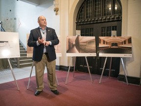 James Youck of P3Architecture, Principal Architect on the project, speaks as design plans for Darke Hall were revealed Friday with the release of a number of architectural drawings that will show off the new look of Regina's oldest performance venue. Darke Hall was built in 1929 on the Regina Campus. It is currently closed for renovations as part of the College Avenue Campus Renewal Project. Darke Hall is scheduled to reopen in early 2021 as a 500-seat, fully-accessible cultural hub for theatre, dance and music in Regina.