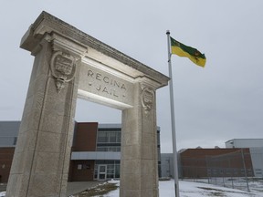 An arch from the old Regina Jail stands outside the Regina Provincial Correctional Centre.