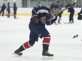 The Regina Pats are still trying to recruit Denver-born forward Ty Smilanic, who is shown at the WHL team's rookie camp in 2017.