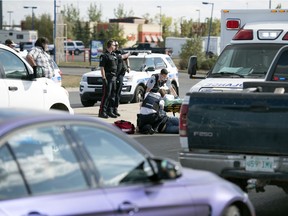 Police, fire and EMS all attended a scene on Prince of Wales just north of Victoria Avenue where it is believed a motorhome hit a male and left the scene in Regina.  The motorhome returned to the area where the police arrested the driver in the Husky House parking lot.