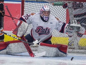 Drayden Ramage, shown in this file photo, registered a shutout for the Regina Pat Canadians on Saturday.