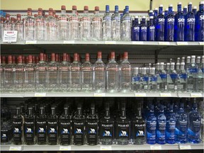 Vodka for sale at the Victoria East Liquor Store in Regina.