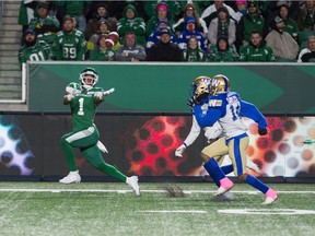Receiver Shaq Evans, 1, is one of the Saskatchewan Roughriders' most prominent prospective free agents.