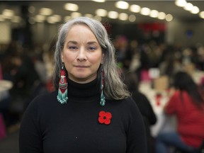 Keynote speaker Nahanni Fontaine attends the Mamawe! Mekowishwewin-Miyomachowin: Being Together Gives Us Solace conference, running in Regina from Nov. 8 to 10. in Regina.