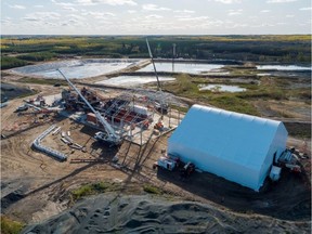 An aerial view of Rio Tinto Exploration Canada Inc.'s work at the Star-Orion South kimberlite project east of Prince Albert.