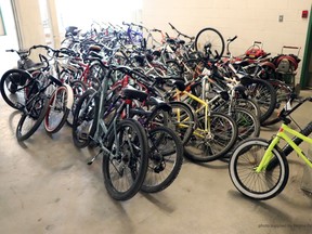 Bicycles seized by the Regina Police Service in October from a residence on Richardson Crescent. (Courtesy of Regina Police Service)