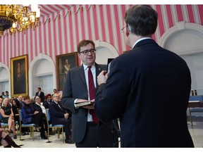 Jonathan Wilkinson is sworn-in as Canada's minister of environment and climate change.