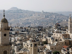 A view shows churches and buildings in Bethlehem, in the Israeli-occupied West Bank June 17, 2019.