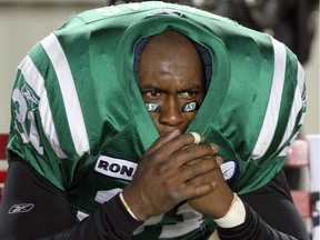 Sean Lucas of the Saskatchewan Roughriders is shown in the immediate aftermath of the team's 2009 Grey Cup loss to the Montreal Alouettes.