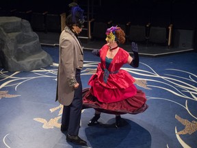 Hal Wesley Rogers (left) and Katie Abramovic perform in Cinderella at the Globe Theatre.