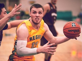 The University of Regina Cougars' Carter Millar, shown in this file photo, hit four three-pointers during Saturday's victory in Saskatoon.