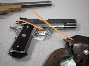 Guns turned over to police during a recent provincial gun amnesty in which people could bring in unwanted firearms in an effort to keep them off the street.in Regina.