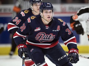 Robbie Holmes is thriving in his new role as the Regina Pats' No. 1 centre.