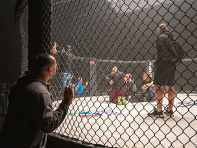 The crew of mixed martial arts movie Cagefighter films a scene at the Soundstage in Regina. (Photo courtesy of Andrea Hoffman)