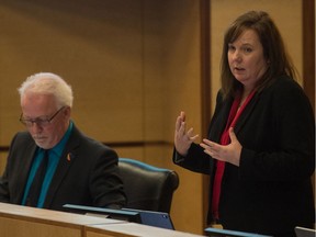 Regina City Coun. Sharron Bryce speaks during a City Council budget meeting at Regina City Hall on Dec. 13, 2019.