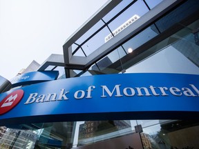 Bank of Montreal said net income fell to $1.19 billion, or $1.78 per share, in the fourth quarter ended Oct. 31, from $1.69 billion, or $2.57 per share, a year earlier.