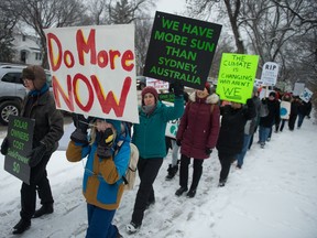 Protests like this 2019 environmental rally are a rarity in a province like Saskatchewan where people generally accept government policy.