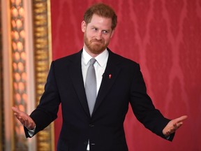Prince Harry, Duke of Sussex, the Patron of the Rugby Football League hosts the Rugby League World Cup 2021 draws at Buckingham Palace on Jan. 16, 2020 in London, England.