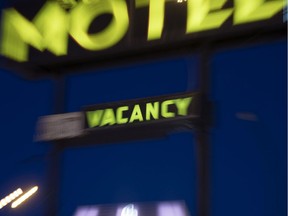 A vacancy sign at a Regina area hotel.